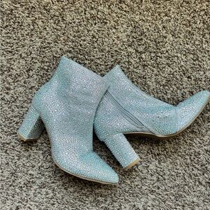 Forever Link Silver Rhinestone Ankle Booties - Break the Ice